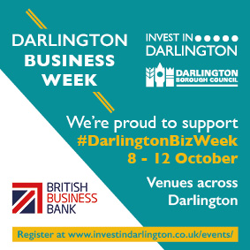 A digital banner for the Darlington Business Week