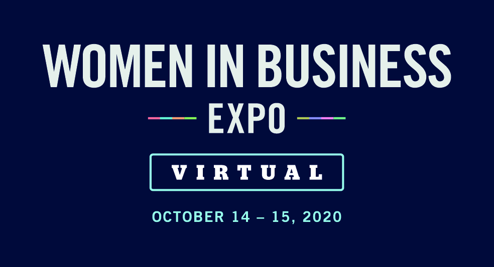 A banner for the Women in Business Expo 2020